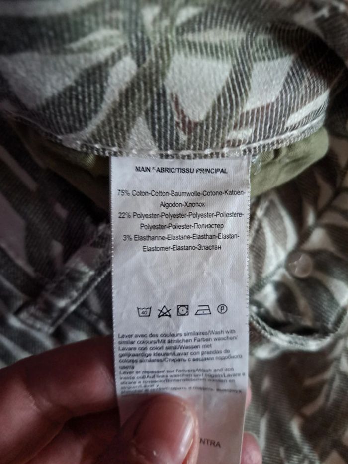 Pantalon original imprimé feuille de fougères taille haute 38 - photo numéro 6