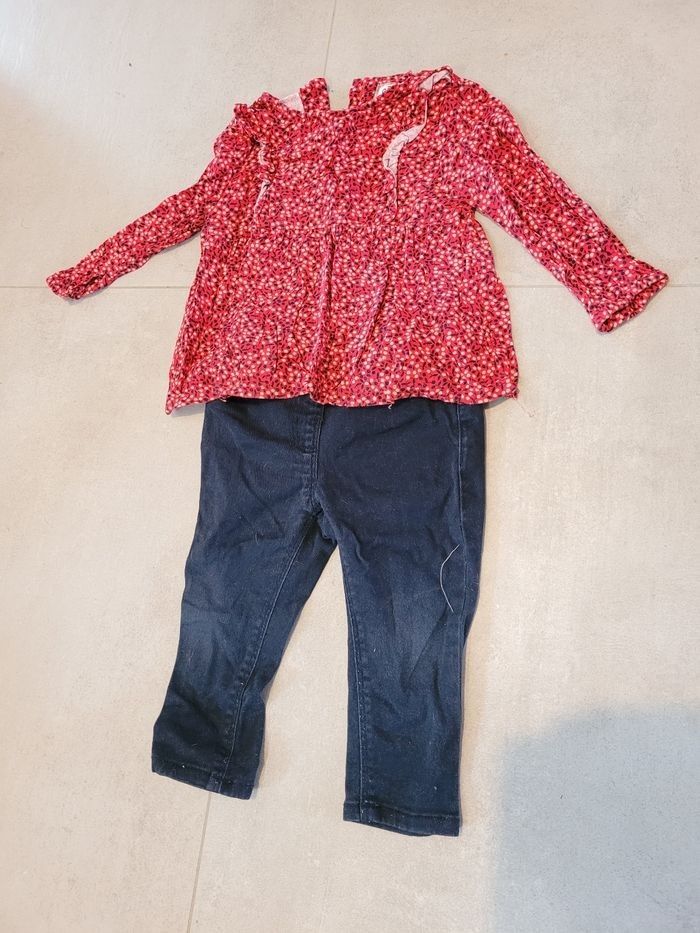 Ensemble T-shirt jeam 18mois