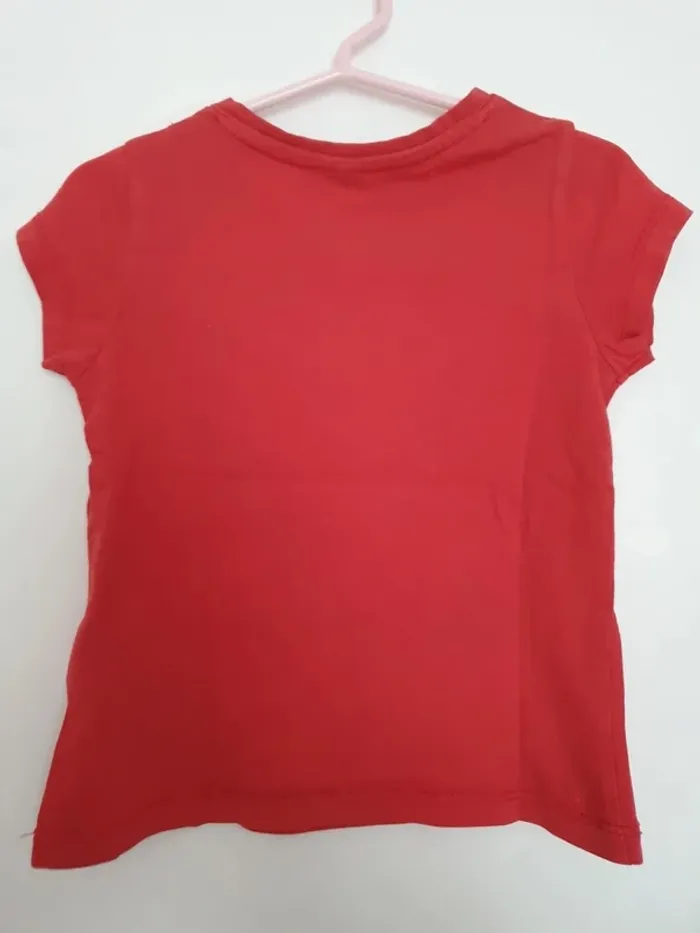 Tee shirt manches courtes rouge london minnie disney taille 2 à 3 ans - photo numéro 2