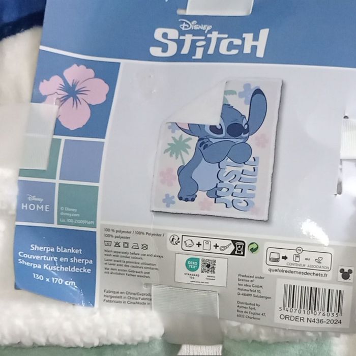 Grande couverture sherpa stitch disney - photo numéro 3