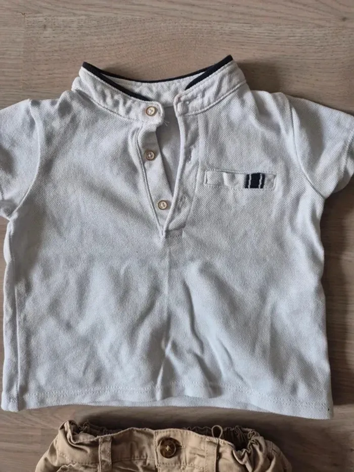 Ensemble polo short 12mois 80cm - photo numéro 2