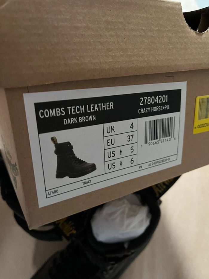 Dr Martens Combs Tech Leather Dark Brown 37 - photo numéro 5