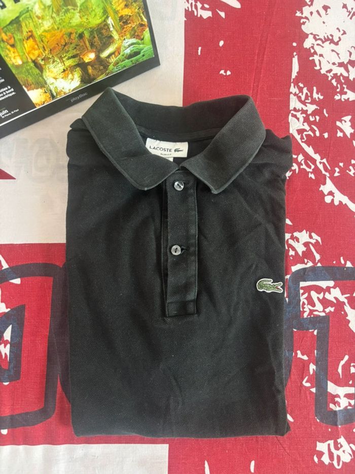 Polo Lacoste vintage noir taille M