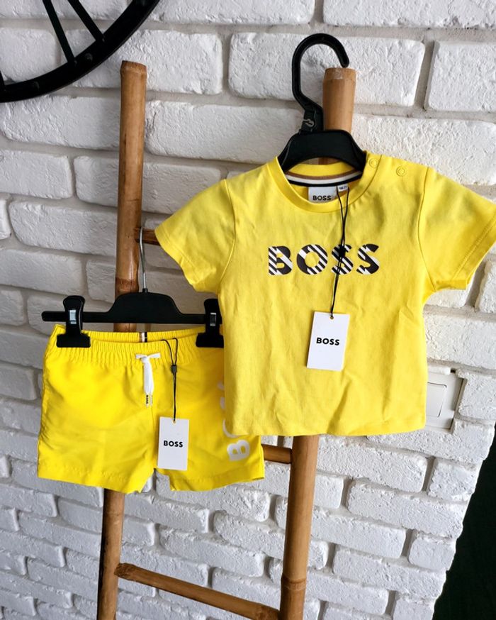 T-shirt et maillot de bain BOSS jaune  boss taille 9 mois neuf