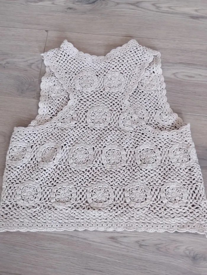Débardeur en crochet beige stradivarius M - photo numéro 5