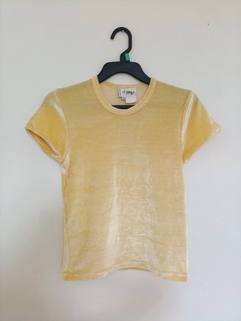 T-shirt en velours jaune Le Garage vintage mignon doux