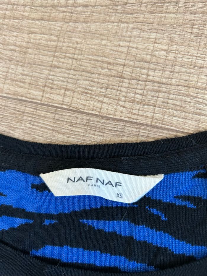 Pull bleu et noir à manches longues Naf Naf taille XS TBE - photo numéro 9
