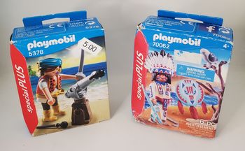 Lot de 2 playmobil Le pirate et l'indien 