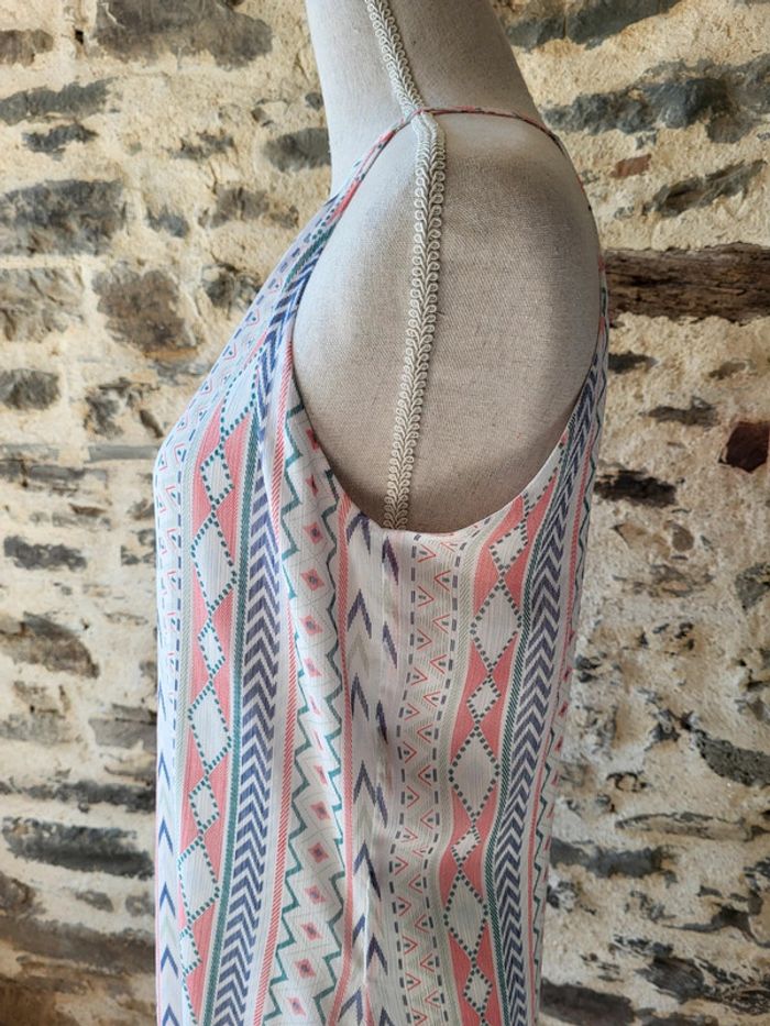 Robe sans manches à motifs rose écru bleu Lpb Taille M ou 38 - photo numéro 5