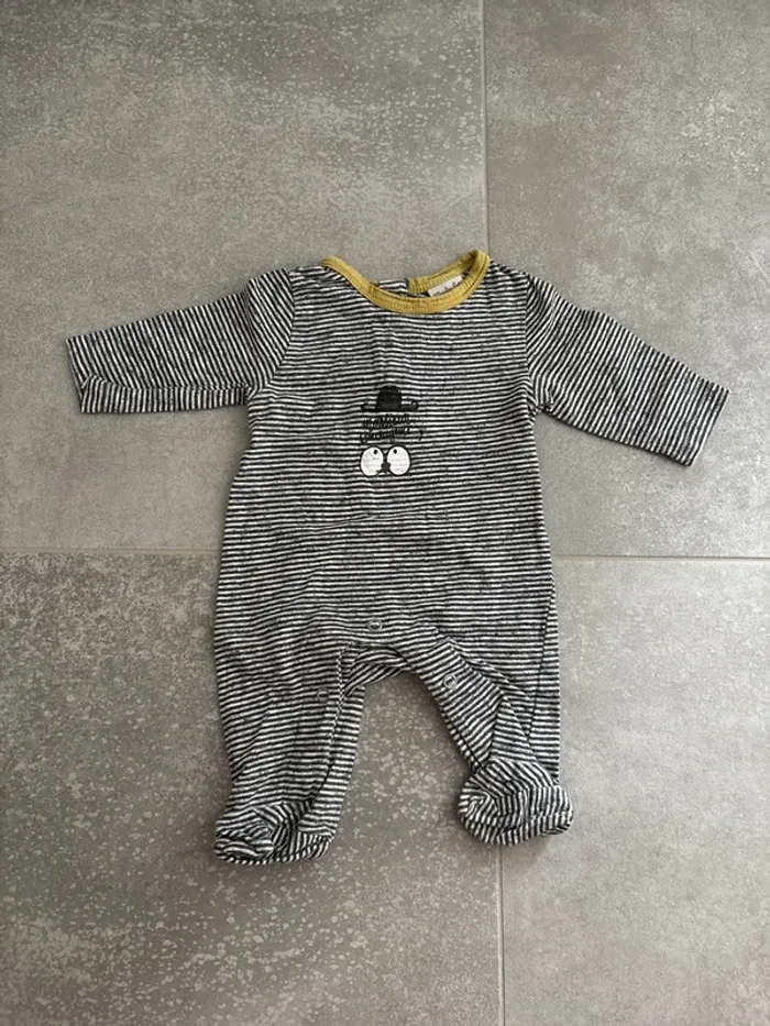 Pyjama fin 1 mois été monsieur moustache
