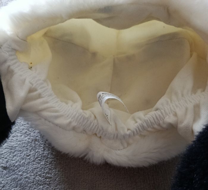 Bonnet écharpe en peluche -Tete de Panda -Noir et blanc - Taille : Unique - photo numéro 6