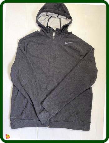 🧥 Sweat à capuche zippé Nike Dry-Fit – Homme – Taille XL – Gris anthracite