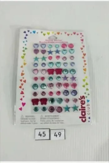 Boucles d'oreilles autocollantes bleu et rose  Claire's