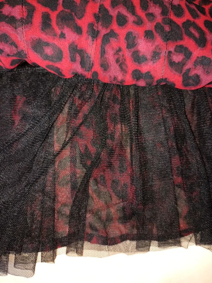 Jupe léopard rouge et noire Morgan - photo numéro 6