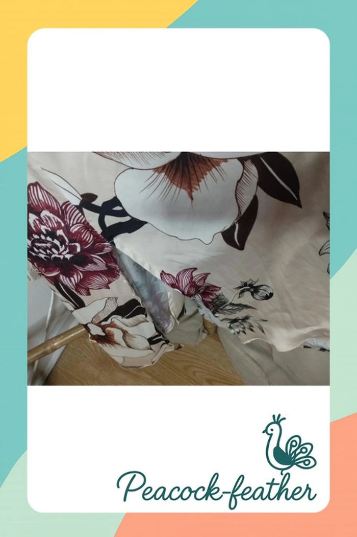 Robe beige fleurie soyeuse TU - photo numéro 4