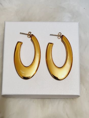 Créoles ovale dorées acier inoxydable