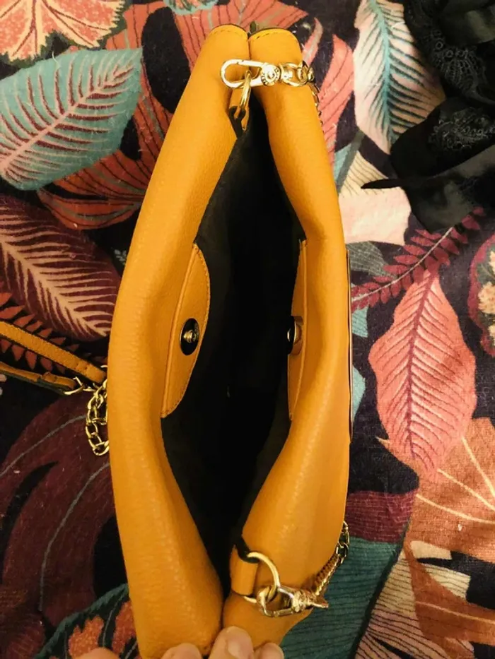 💛🍁Sac bandoulière Parfois jaune ocre doré automnal Crossbody bag golden ochre for autumn 🍁💛 - photo numéro 13