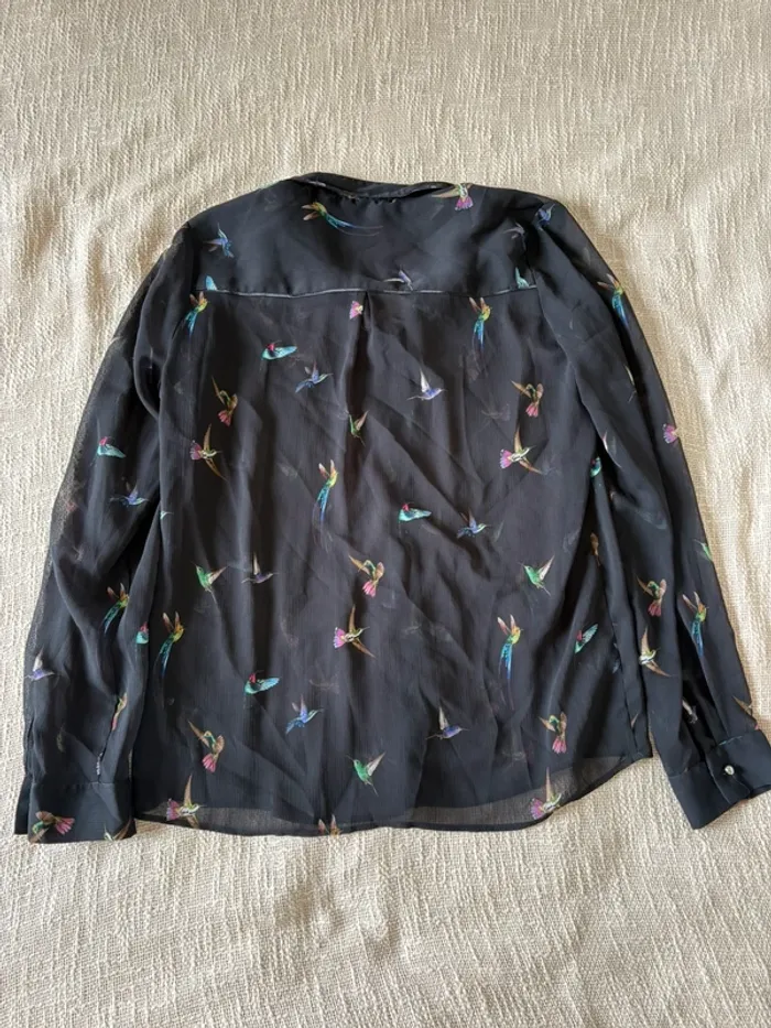 Chemise IKKS, colorée, motif oiseaux, taille 38 - photo numéro 2