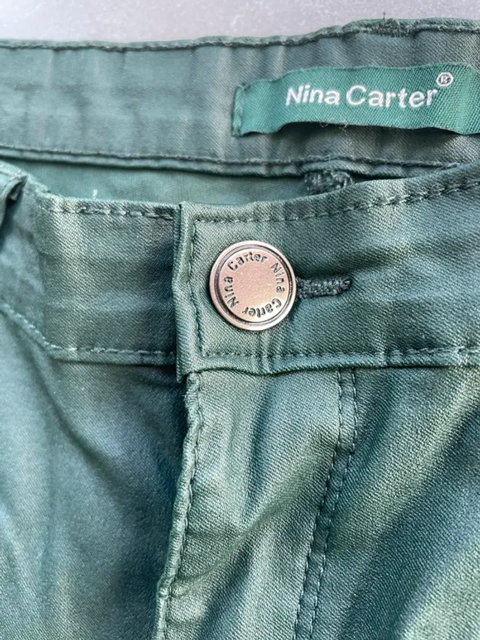 Pantalon effet huilé vert - photo numéro 5