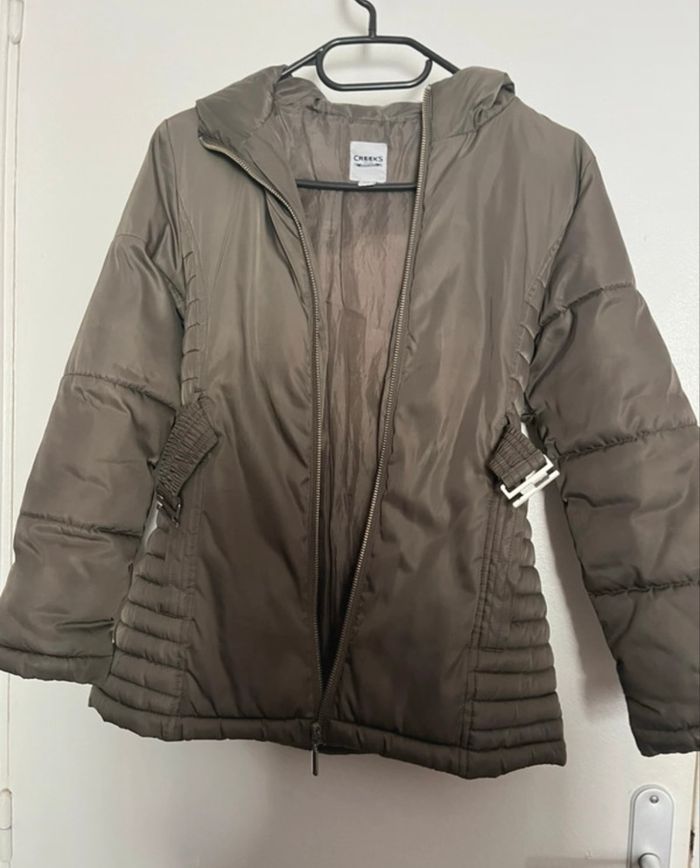 Creeks Veste doudoune kaki à capuche fille taille 10ans (8/10ans) - photo numéro 4