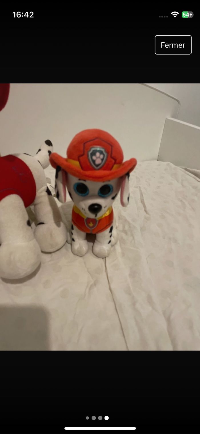 Lot de trois peluche pat patrouille Marshall - photo numéro 4