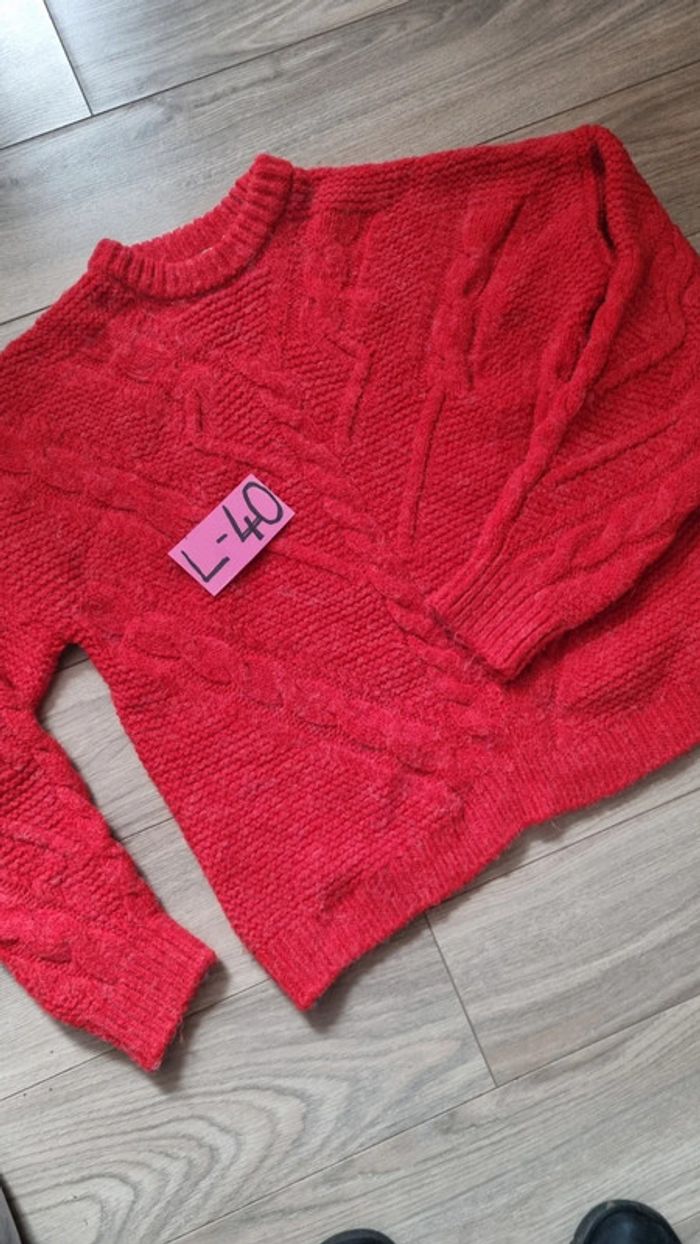 Gros pull Pimkie rouge grand et chaud tout doux 42 / 44 - photo numéro 3