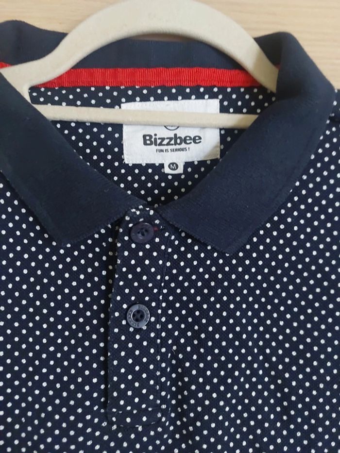 Polo imprimé pois marine - photo numéro 2