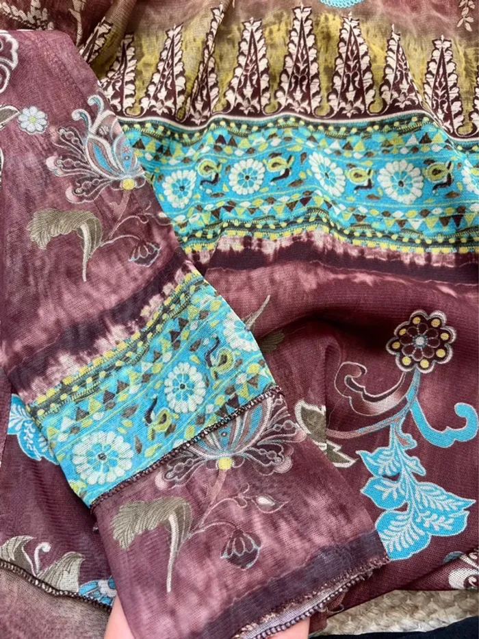Blouse mesh asymétrique Fairygrunge Witchy vintage tie dye 90s - Taille S - photo numéro 4