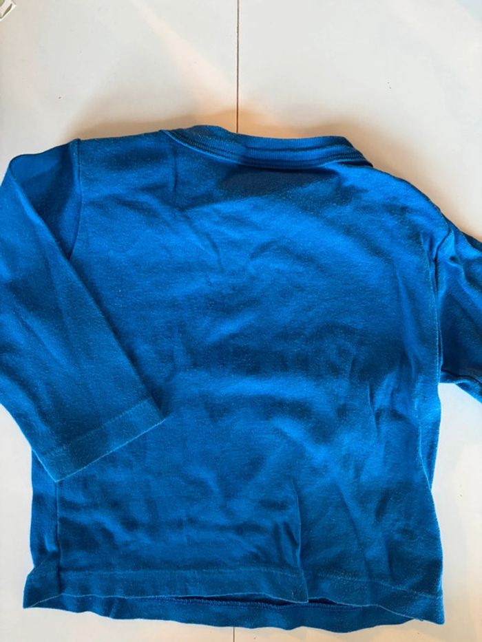 T-shirt manches longues bleu Petit Bateau 12 mois - photo numéro 2