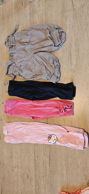 Lot de 3 leggings et 1 pantacourt, fille, 18 mois