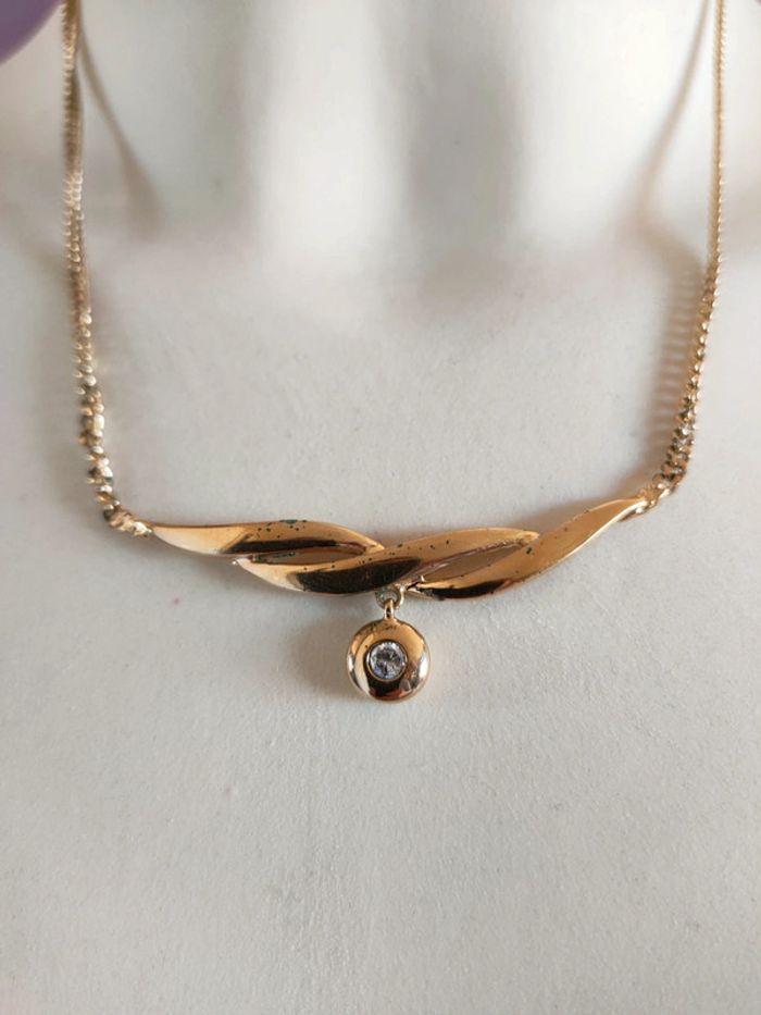 Collier vintage doré et strasse - photo numéro 4