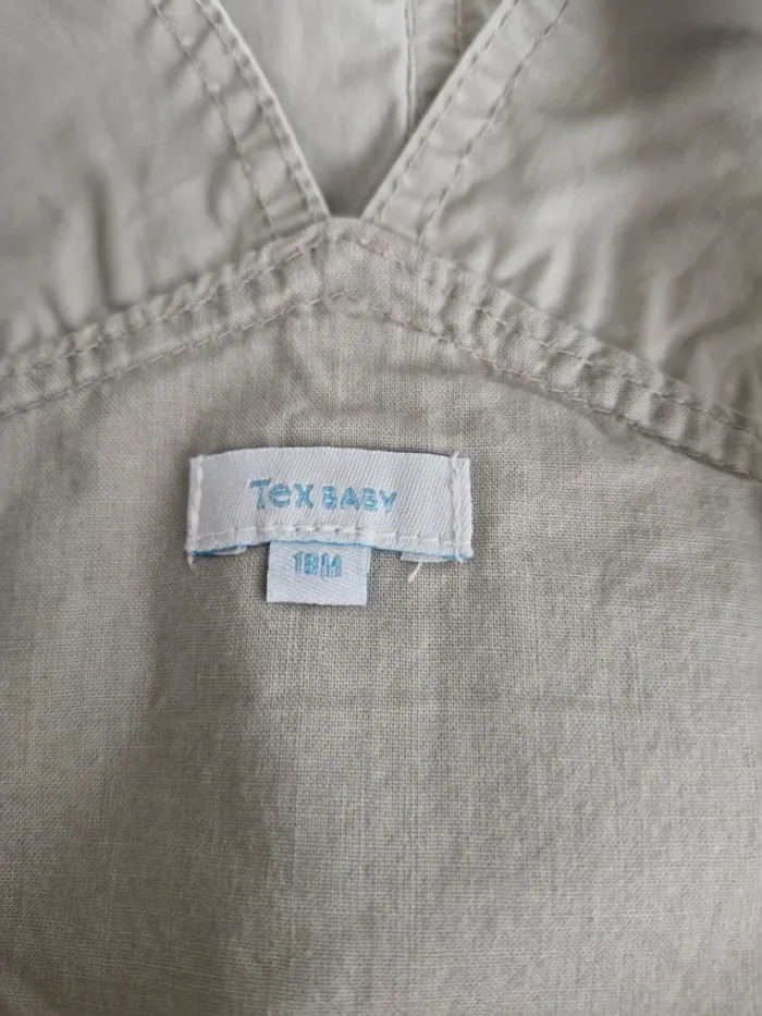 Salopette courte bébé garçon 18 mois Tex Baby beige coton - photo numéro 5