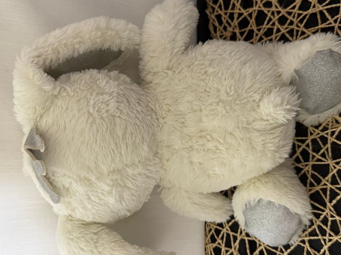 Doudou lapin blanc couronne argenté Tom & Zoé - photo numéro 3