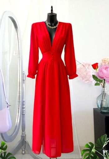 Robe longue rouge