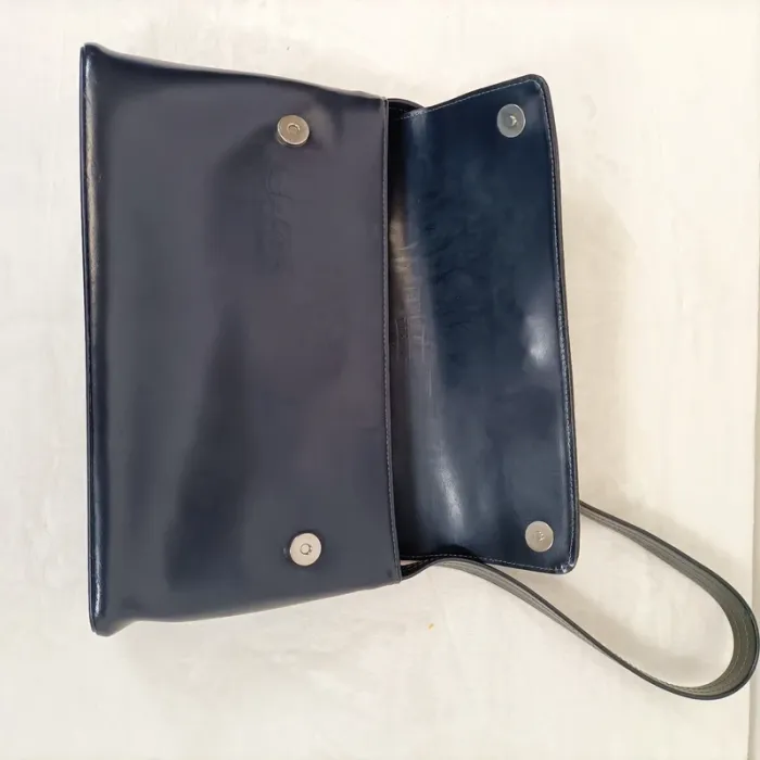 Sac bandoulière bleu marine en cuir lisse vintage Texier S004 - photo numéro 9