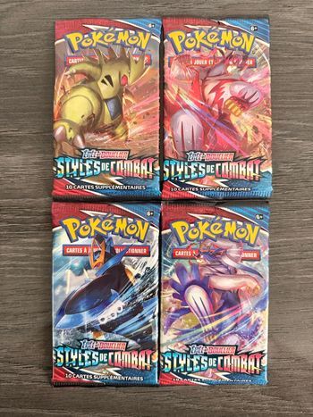Art Set 4 Boosters Pokémon – Styles de Combat (EB05) Non pesés Scellés