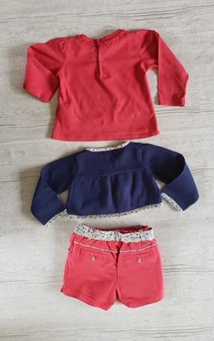 Ensemble sergent major 12 mois rose et bleu marine - photo numéro 3