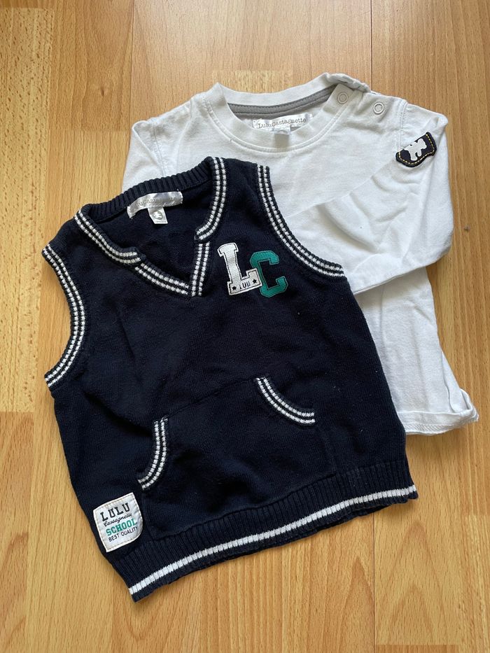 T-shirt ML et pull sans manche 12 mois