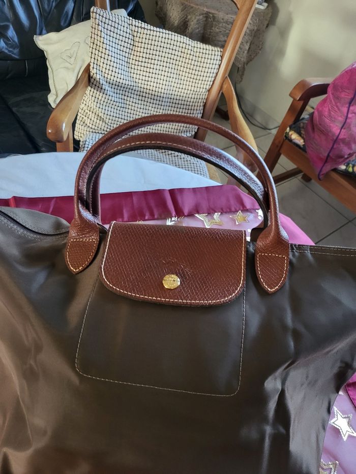 Sac à main ou l épaule brillante marron/ kaki - photo numéro 2