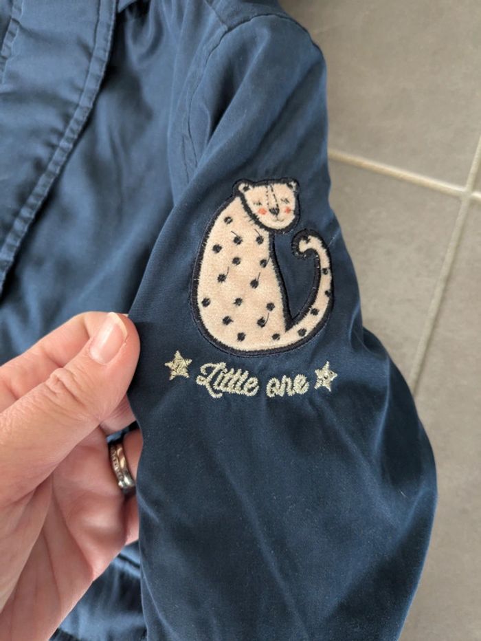 Manteau veste parka bleu marine fourré La redoute 3 ans - photo numéro 3