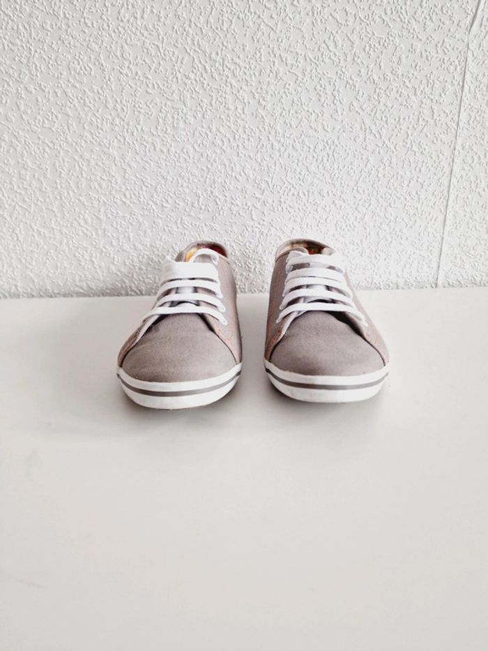 Fred Perry - Fany - Baskets en toile - Gris et orange - 38 - photo numéro 3