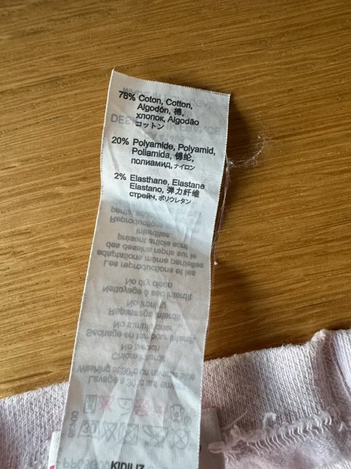 Lot 2 paires de collants un rose pâle / un noir et gris - Taille 2 Ans (pointure 19/22) - photo numéro 5