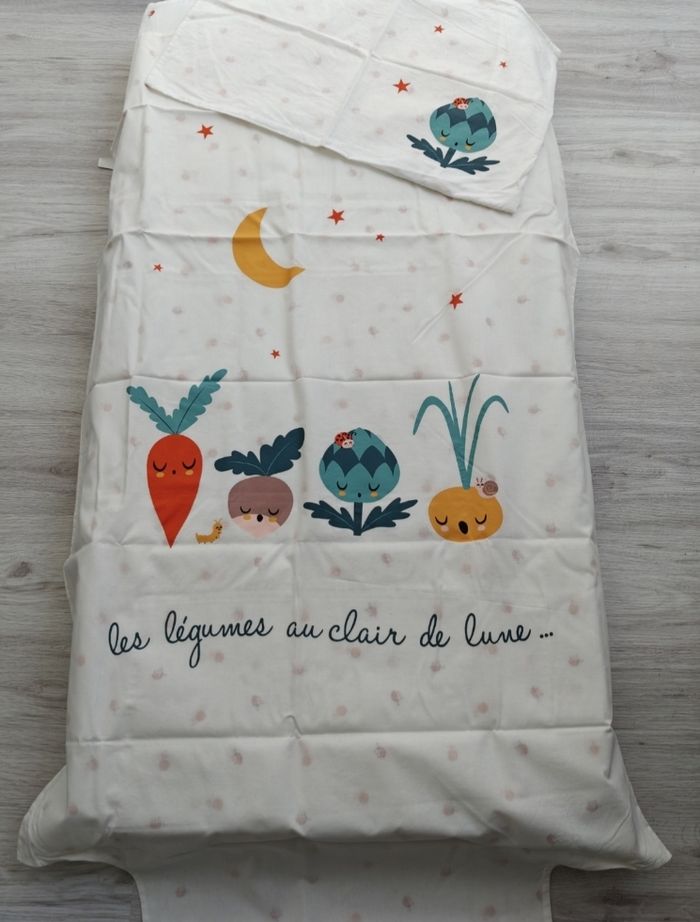 Parure de lit bébé vert baudet tbe