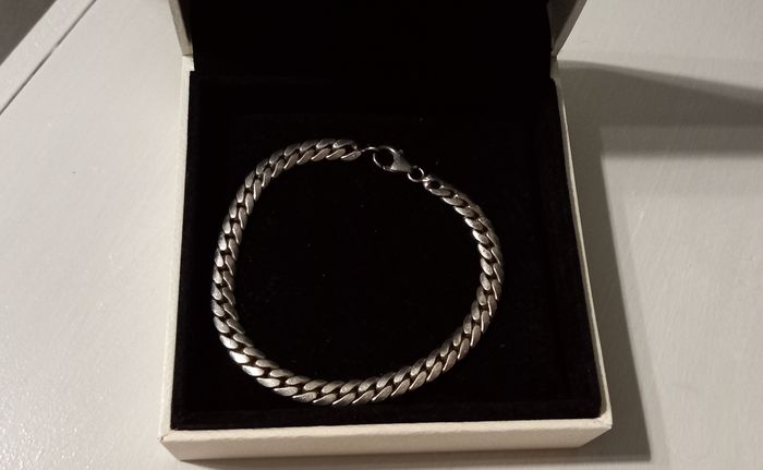 Bracelet argent mailles plates