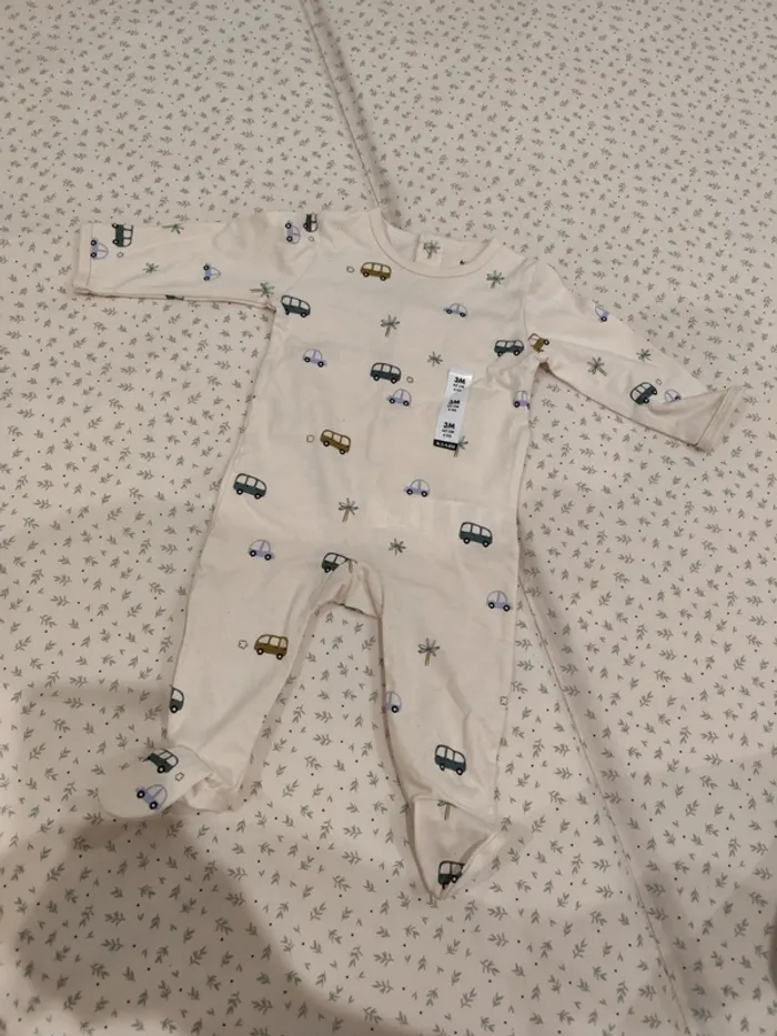 Pyjama coton 3 mois neuf beige