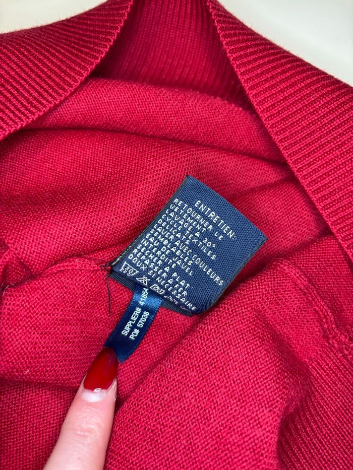 Pull Ralph Lauren Neuf Rouge/Bordeaux Logo Coloré - Taille M/38 - photo numéro 7