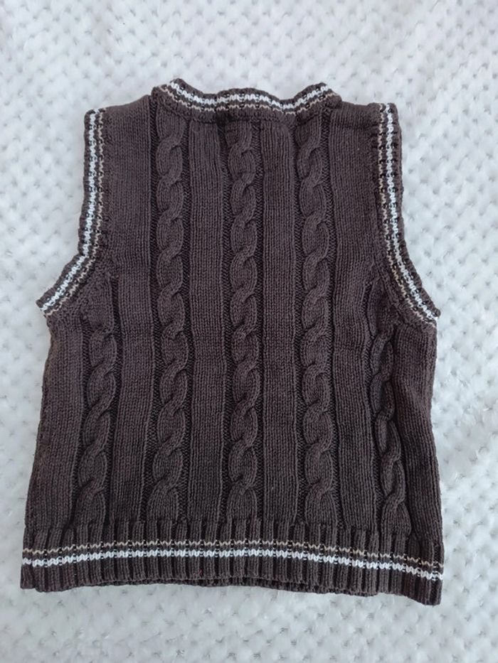 🔸 Gilet sans manches style tricot 100 % coton - Gémo 3 ans. 🔸 - photo numéro 3
