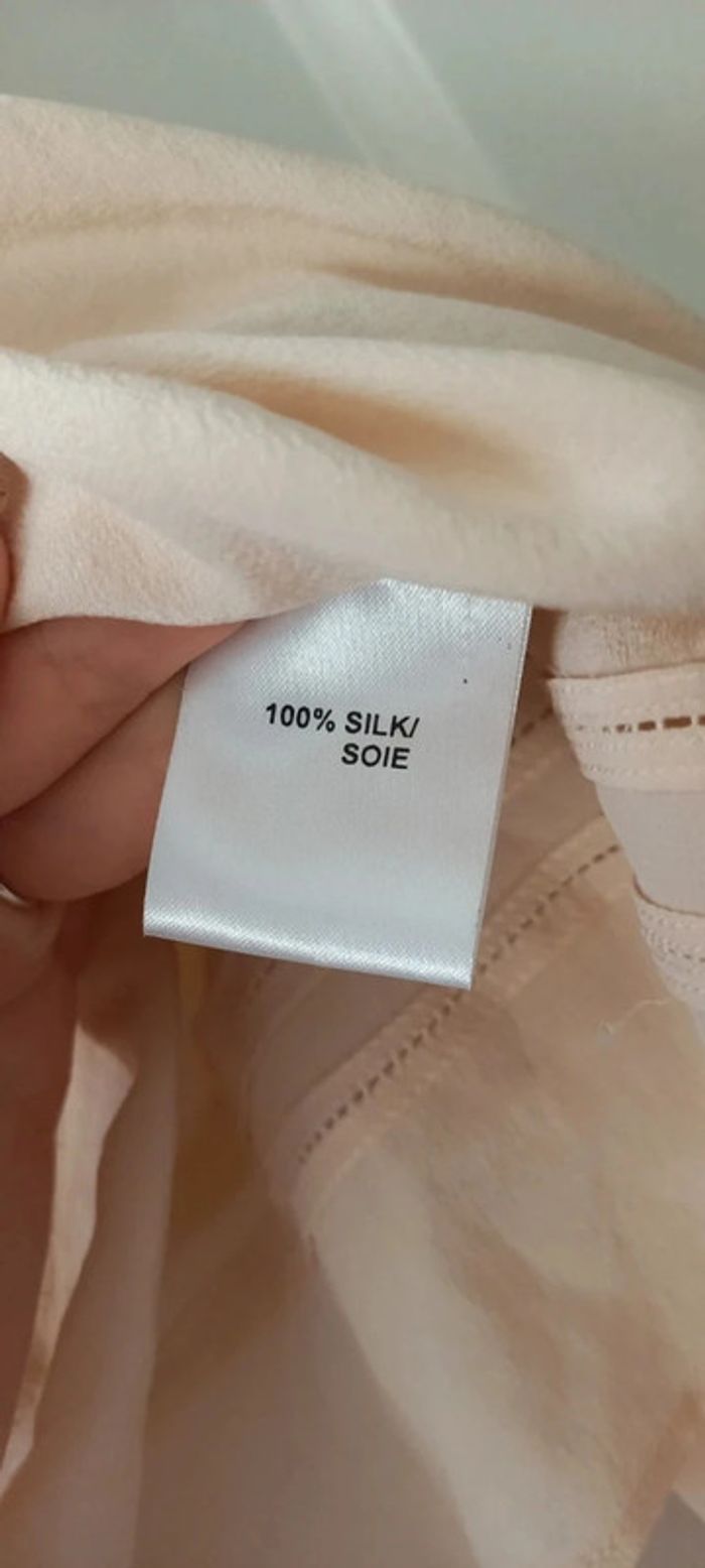 Top à bretelles en soie Tara Jarmon beige crème M-L - photo numéro 5
