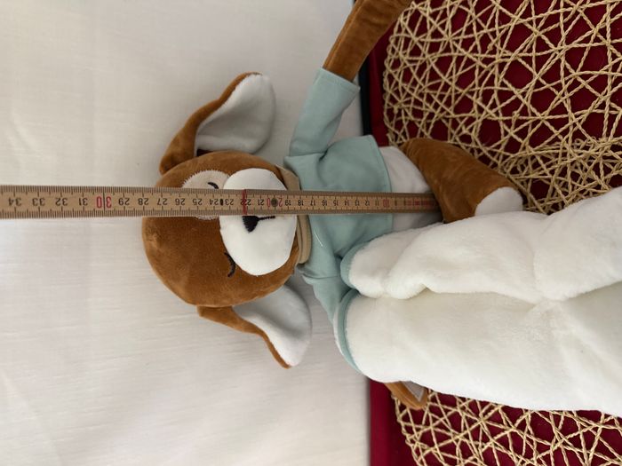 Doudou velours et plaid polaire lapin marron bébé naissance - photo numéro 2