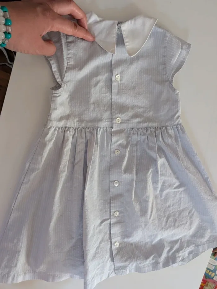 Robe bleu ciel habillée chic Coudemail 18 mois - photo numéro 4